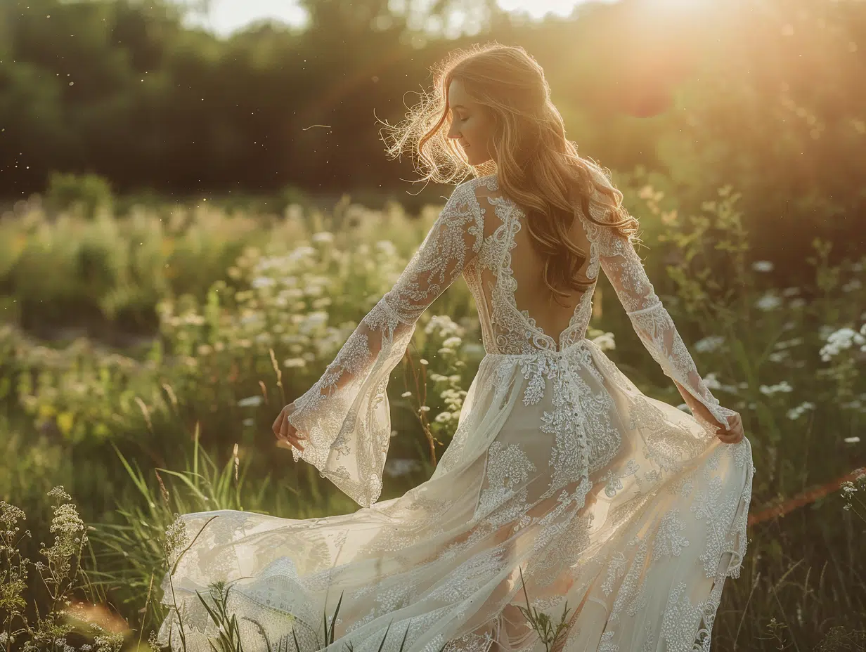 Robe de mariée gitane en dentelle : tendances et styles pour un mariage bohème