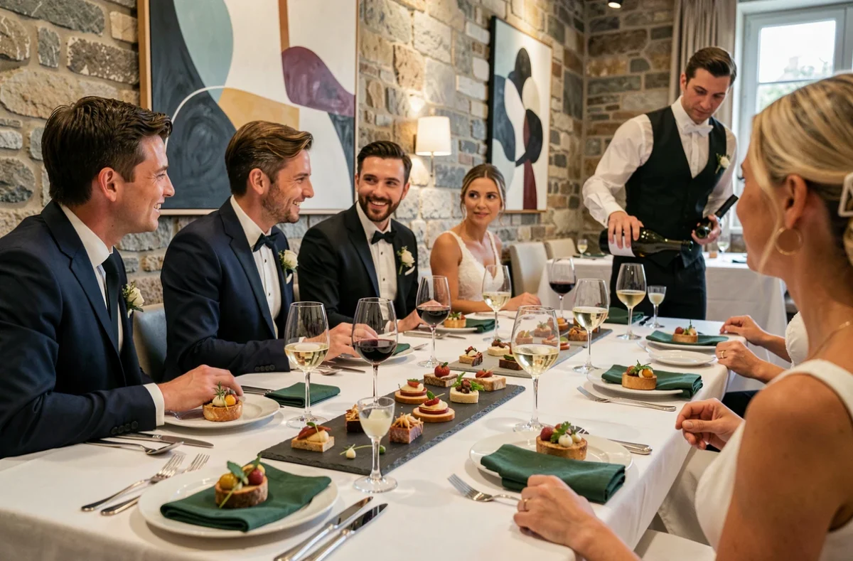 Dîner de mariage gastronomique au Clos des Sens à Annecy-le-Vieux avec table dressée et cuisine raffinée