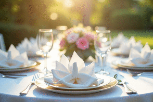 Serviettes de mariage : astuces pour les disposer de façon originale